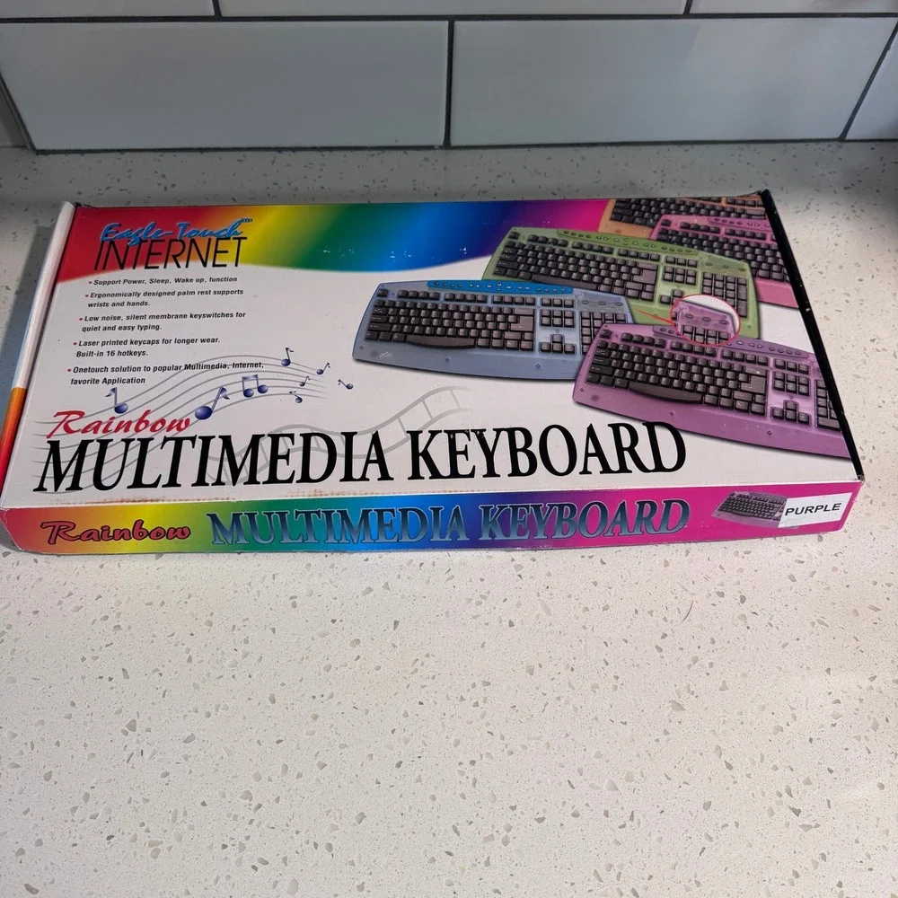 Eagle‎ Touch Rainbow Multimedia Keyboard Purple Translucent Y2K MCK-800 Vintage